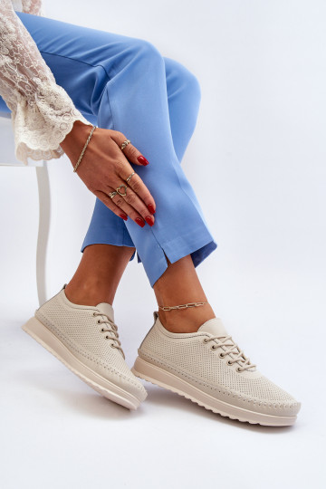 Topánky športového štýlu Voľnočasová obuv béžovej farby Lalnai 2