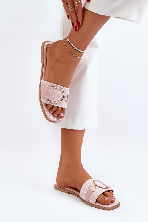 leskom Dámske papuče s ornamentami v ružovej farbe Taleci leskom Dámske papuče s ornamentami v ružovej farbe Taleci