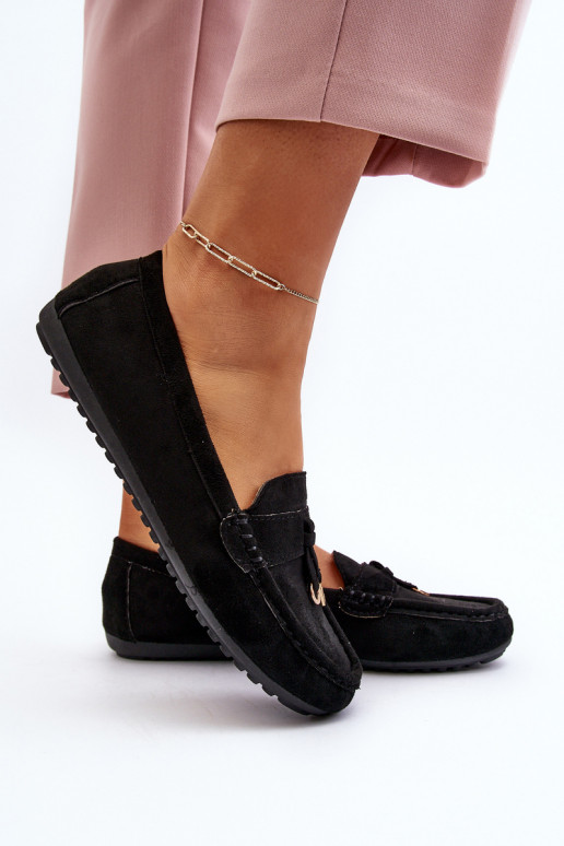 vyrobené zo semišu Klasický model Mokasíny čiernej farby Ontala vyrobené zo semišu Klasický model Mokasíny čiernej farby Ontala