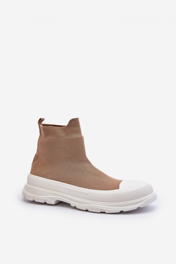 Dámske hnedé členkové čižmy Ilanae so stielkou ponožkového typu 2