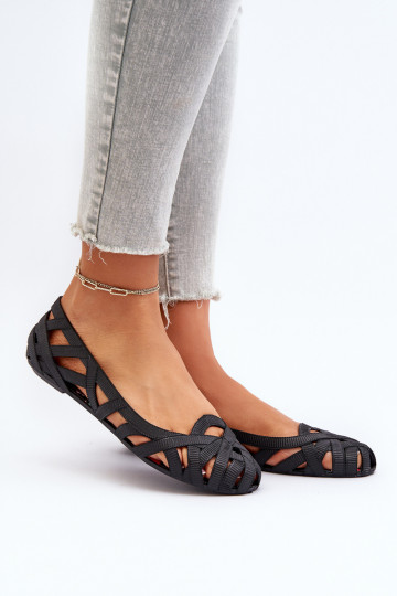 Gumové balerínky čiernej farby Salam 2