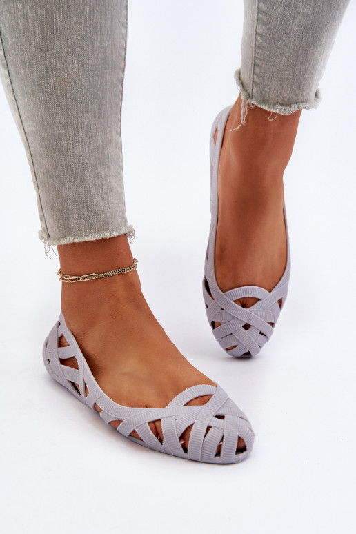 Gumová balerína šedá farba Salam