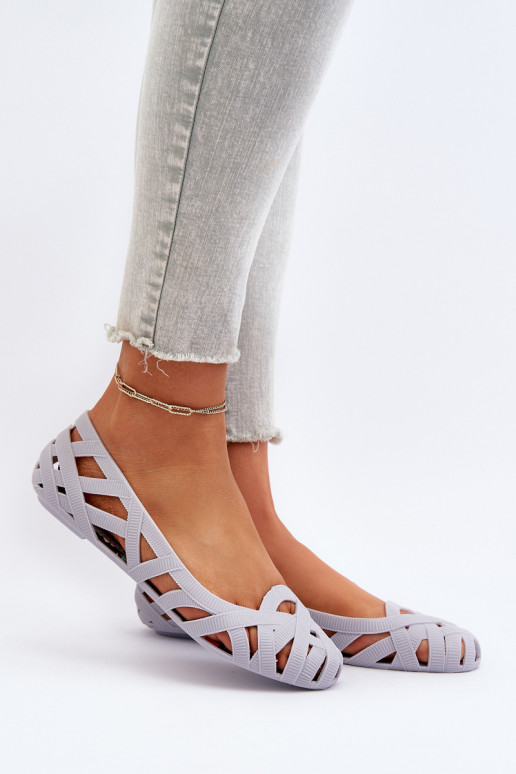 Gumová balerína šedá farba Salam