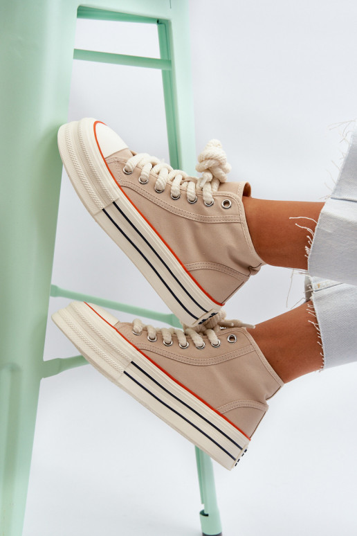 Ležérne topánky na platforme béžovej Aineri Ležérne topánky na platforme béžovej Aineri