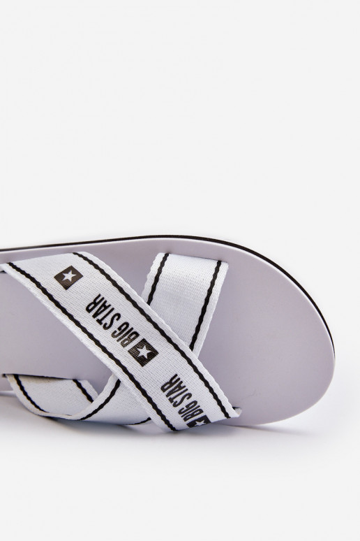 Dámske papučeĽahké papučej Podeszwie Big Star NN274A509 biele Dámske papučeĽahké papučej Podeszwie Big Star NN274A509 biele