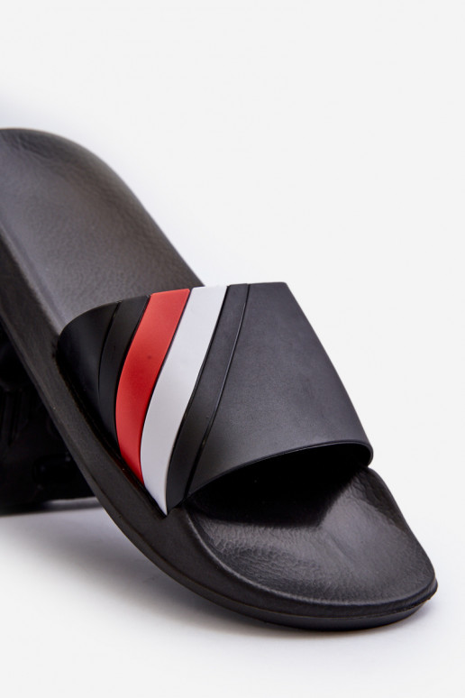 Klasický model Ľahké pánske papuče čiernej farby Bemostom Klasický model Ľahké pánske papuče čiernej farby Bemostom