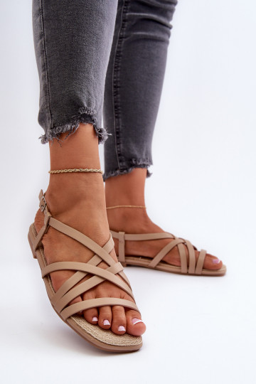 Dámske ploché sandále Big Star NN274012 béžovej farby