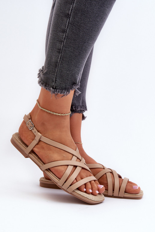 Dámske ploché sandále Big Star NN274012 béžovej farby Dámske ploché sandále Big Star NN274012 béžovej farby