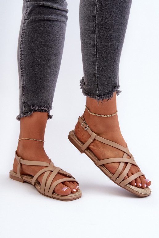 Dámske ploché sandále Big Star NN274012 béžovej farby Dámske ploché sandále Big Star NN274012 béžovej farby