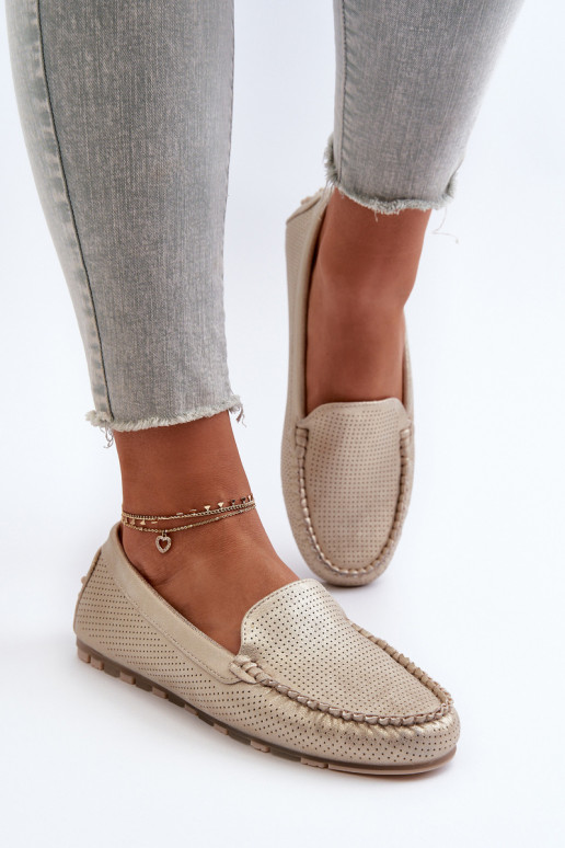 Mokasíny zlatej farby Ranica