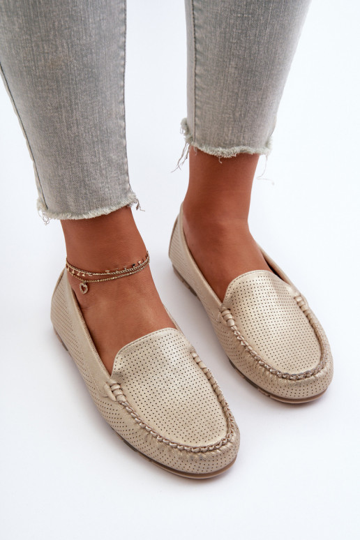 Mokasíny zlatej farby Ranica