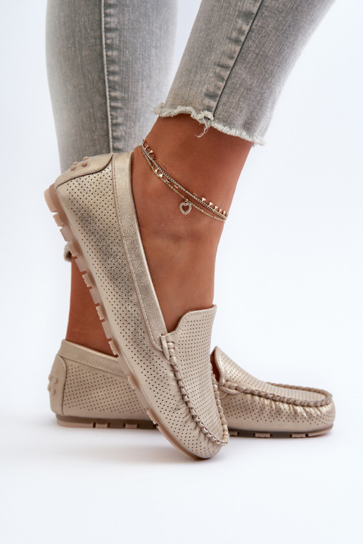 Mokasíny zlatej farby Ranica