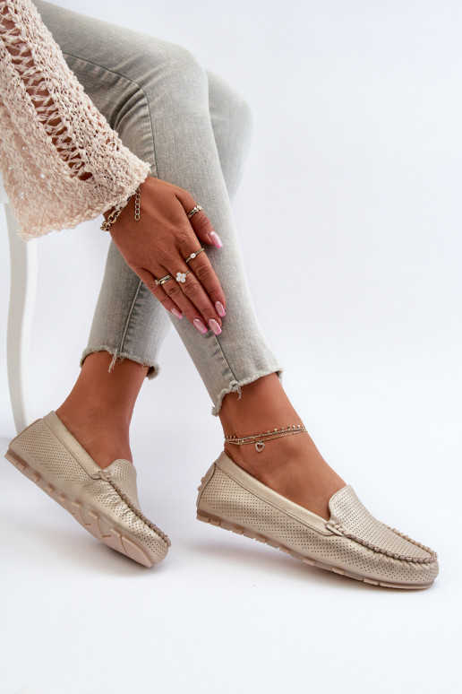 Mokasíny zlatej farby Ranica