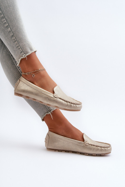 Mokasíny zlatej farby Ranica