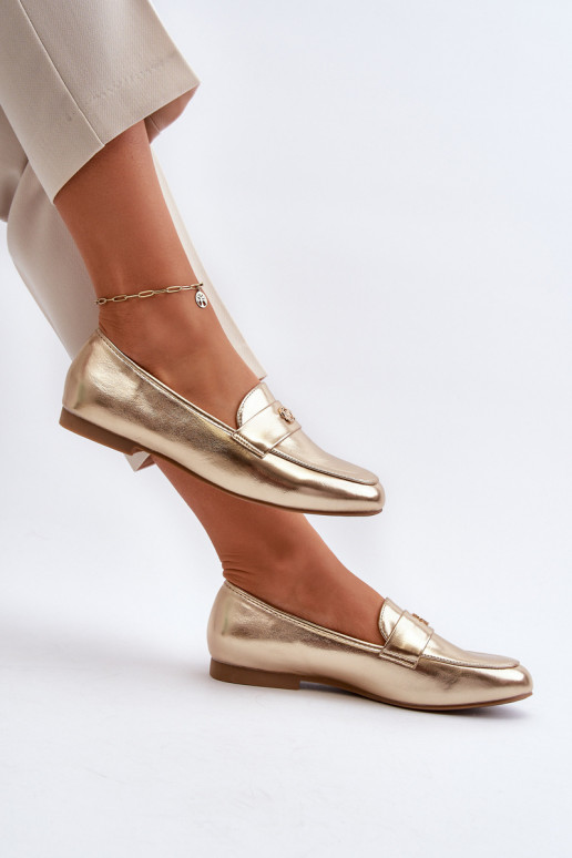 dámske mokasíny na širokých podpätkoch v zlatej farbe Sylvaine dámske mokasíny na širokých podpätkoch v zlatej farbe Sylvaine