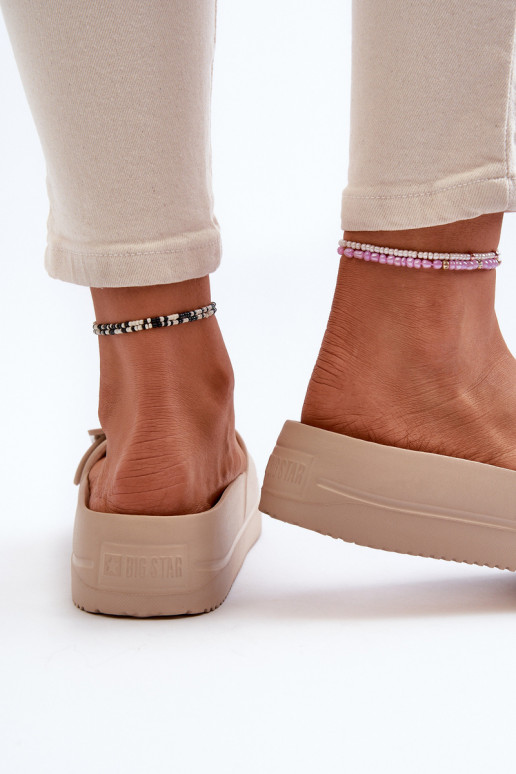 Béžové ľahké žabky na platforme Big Star NN274A666 s prackami Béžové ľahké žabky na platforme Big Star NN274A666 s prackami