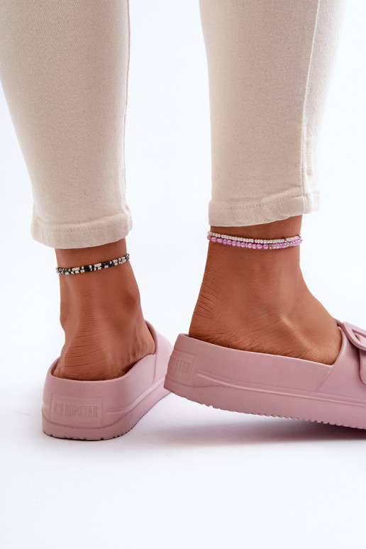 Ľahké sandále na platforme Big Star NN274A663 s prackami v ružovej farbe Ľahké sandále na platforme Big Star NN274A663 s prackami v ružovej farbe