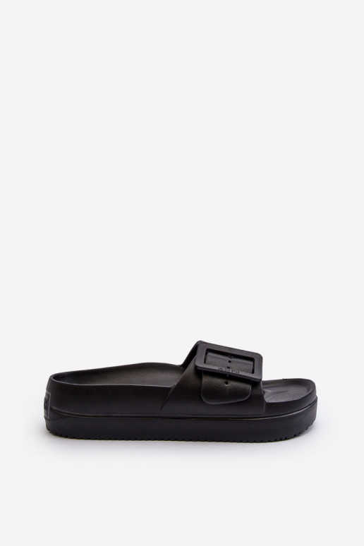 Ľahké šľapky s prackou platformou Big Star NN274A662 čierne