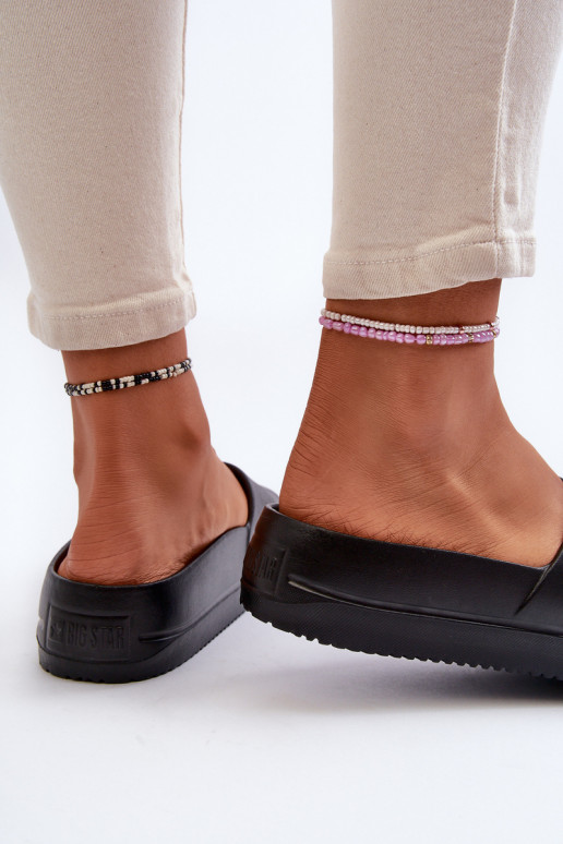 Ľahké šľapky s prackou platformou Big Star NN274A662 čierne