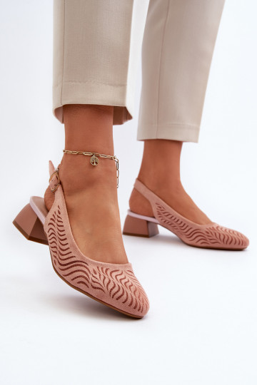 Topánky s podpätkami Klocku ružovej farby Gemifa