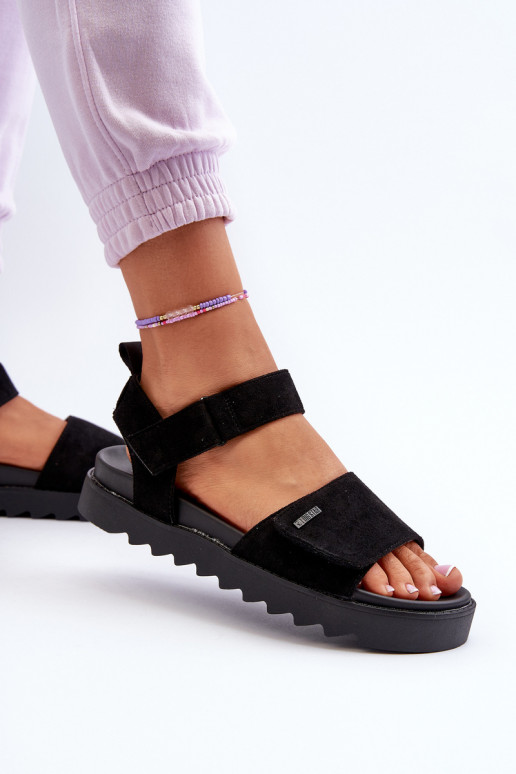 Semišové sandále s platformou Big Star NN274700 čierne Semišové sandále s platformou Big Star NN274700 čierne