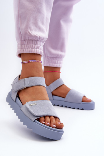 Semišové sandále s platformou Big Star NN274706 modré