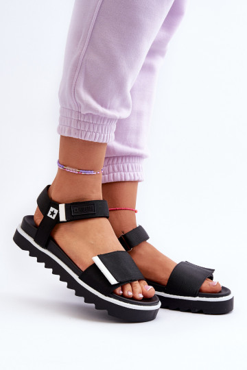 Dámske sandále s platformou Big Star NN274778 čiernej farby