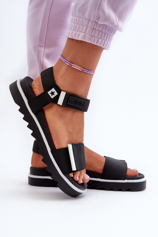 Dámske sandále s platformou Big Star NN274778 čiernej farby Dámske sandále s platformou Big Star NN274778 čiernej farby