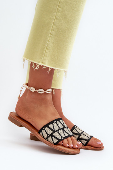 Dámske šľapky na širokých podpätkoch čiernej farby Traivea 2