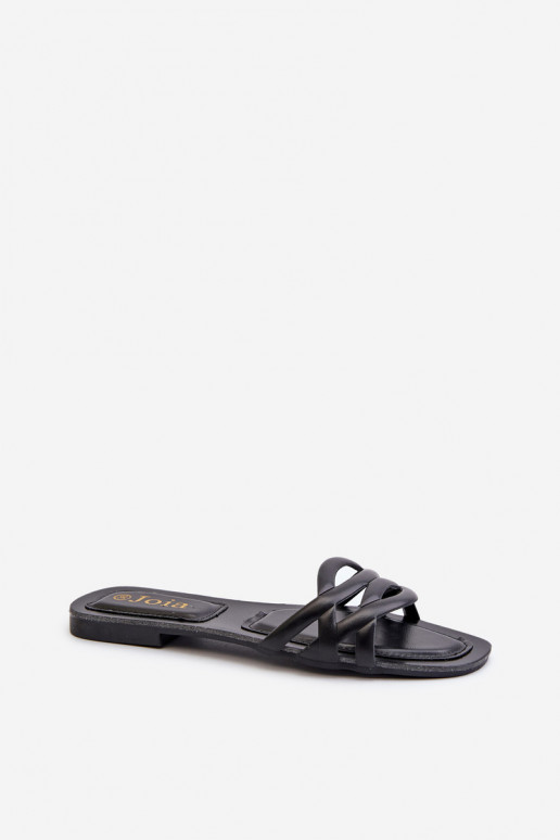 Dámske papuče Eko na širokých podpätkoch v čiernej farbe Moldela