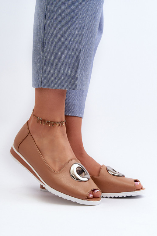 Topánky s ornamentami Eco béžová farba Biolita