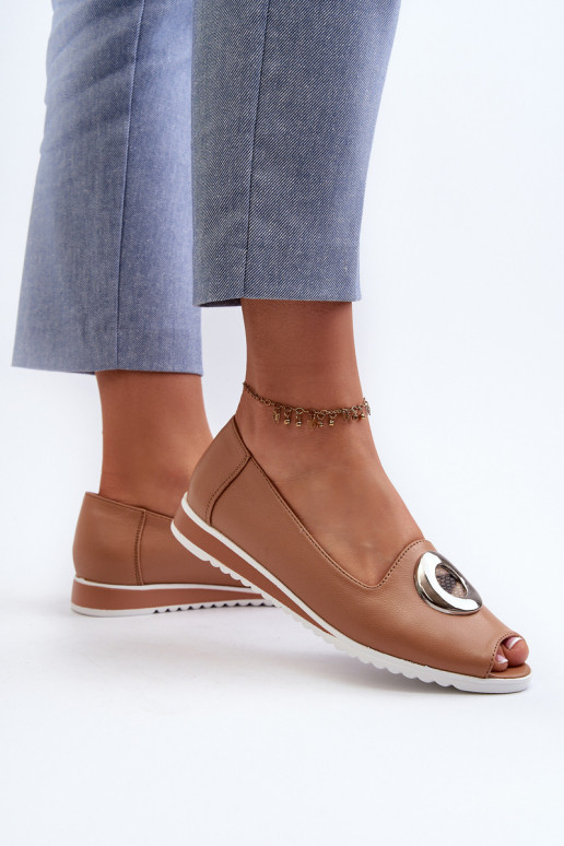 Topánky s ornamentami Eco béžová farba Biolita