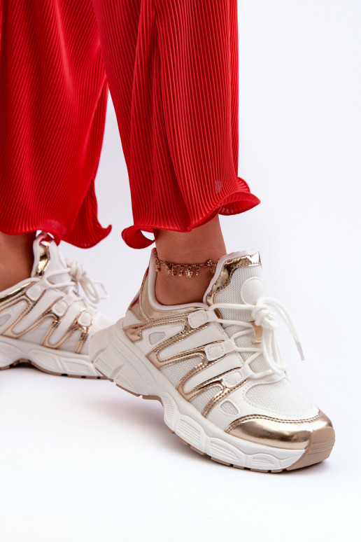 Tenisky model topánok Bielo-zlatá farba Ahmani