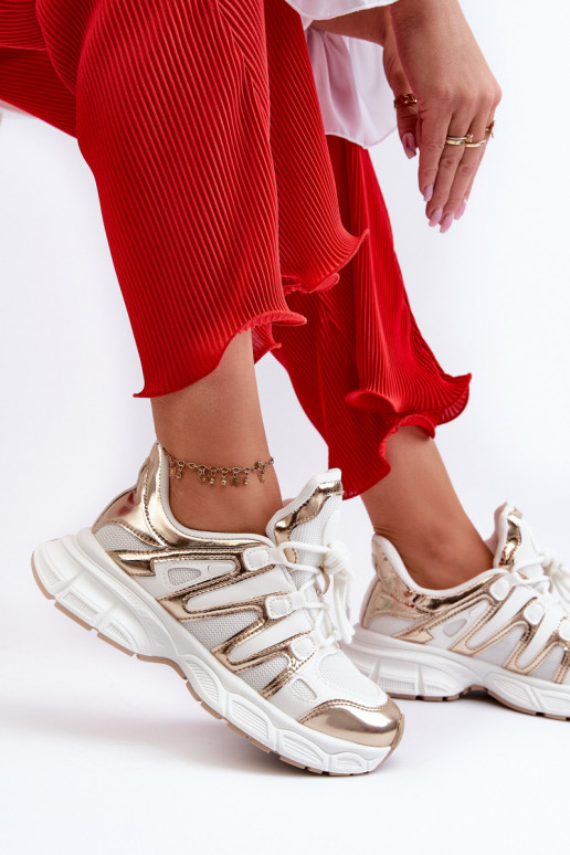 Tenisky model topánok Bielo-zlatá farba Ahmani