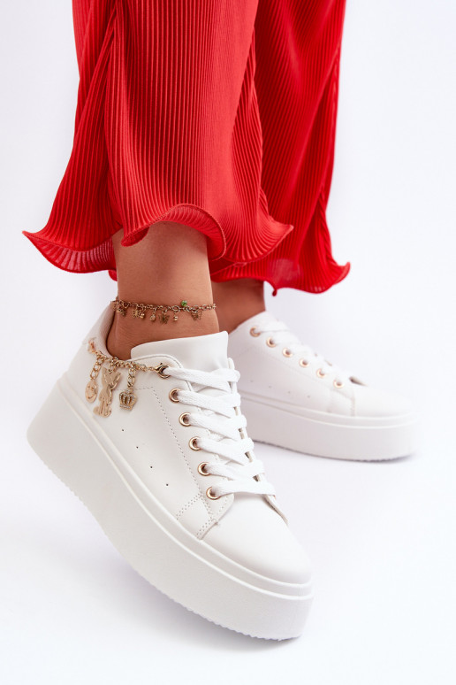 Tenisky model topánok s platformou v bielej farbe Tivissa