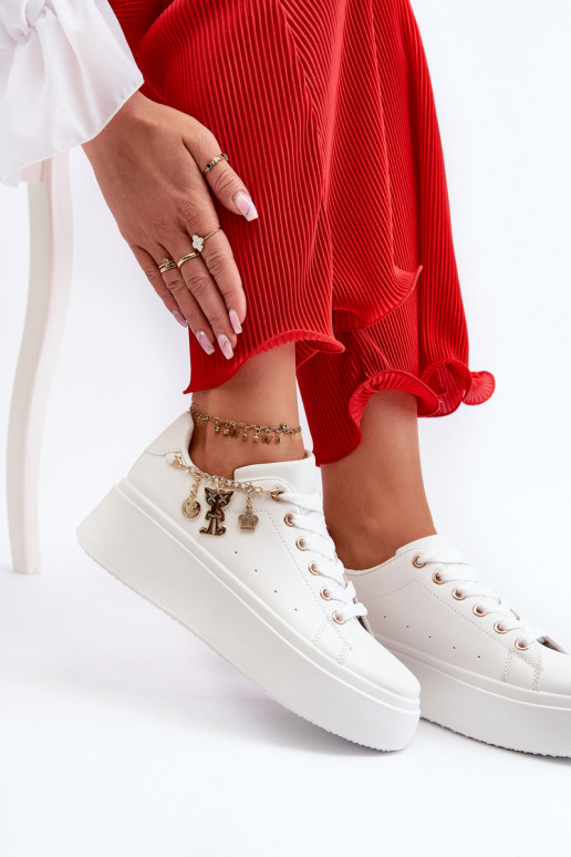 Tenisky model topánok s platformou v bielej farbe Tivissa