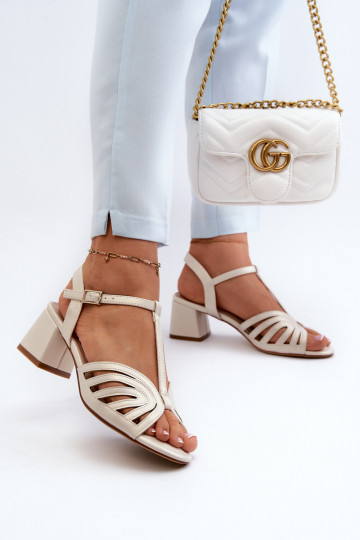 Elegantné perleťové sandále na vysokom opätku Sergio Leone SK880