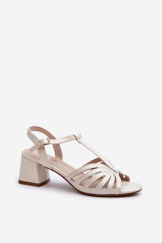 Elegantné perleťové sandále na vysokom opätku Sergio Leone SK880