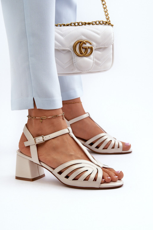 Elegantné perleťové sandále na vysokom opätku Sergio Leone SK880