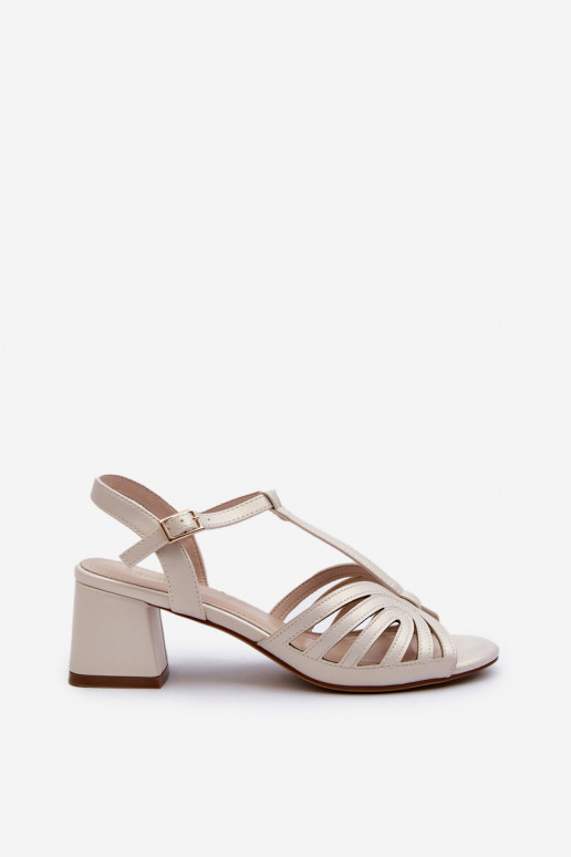 Elegantné perleťové sandále na vysokom opätku Sergio Leone SK880