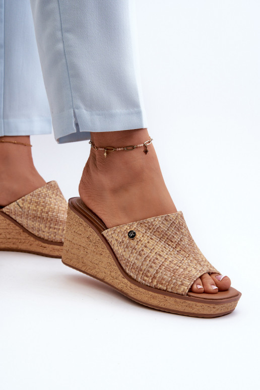 Dámske papuče Sergio Leone KL213 béžové