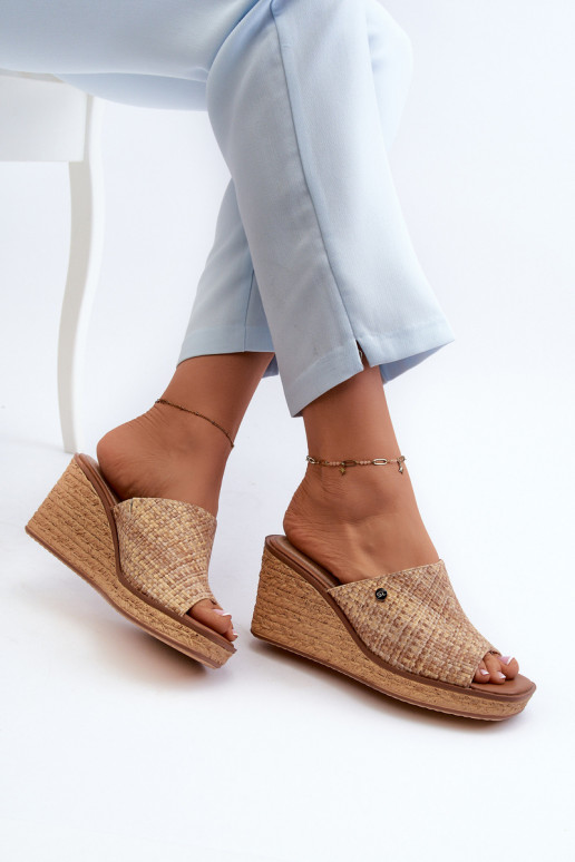 Dámske papuče Sergio Leone KL213 béžové