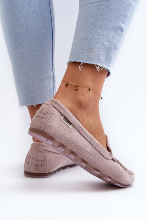 Dámske organické semišové mokasíny Purple Amrutia