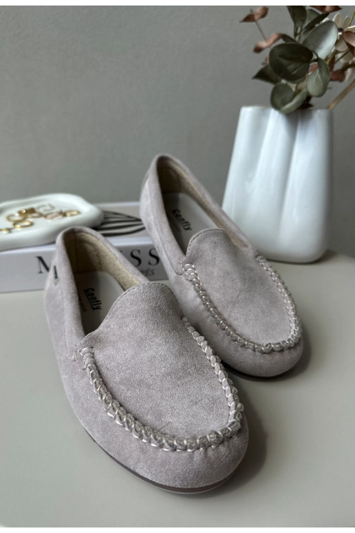 Dámske organické semišové mokasíny Purple Amrutia