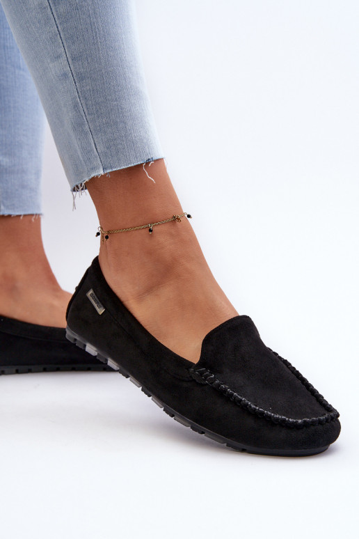 Dámske mokasíny vyrobené z materiálu Eco Suede Black Amrutia Dámske mokasíny vyrobené z materiálu Eco Suede Black Amrutia