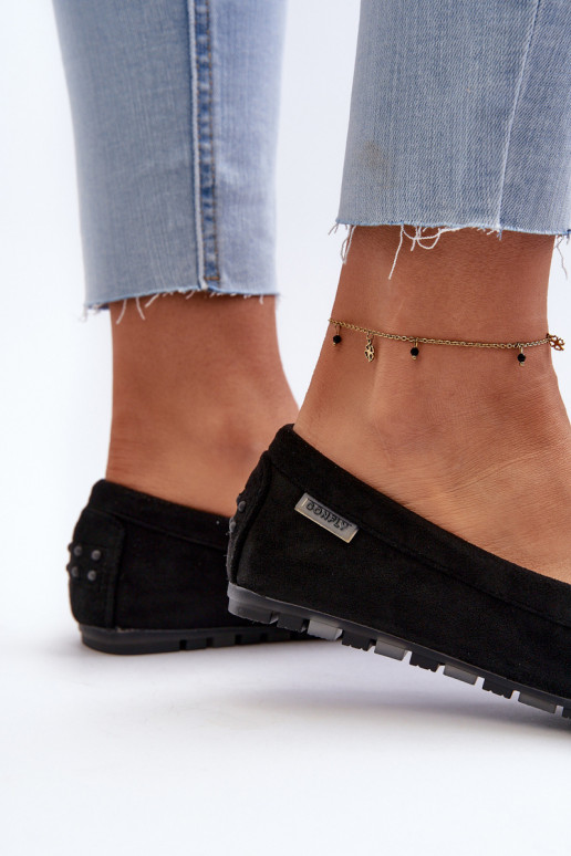 Dámske mokasíny vyrobené z materiálu Eco Suede Black Amrutia Dámske mokasíny vyrobené z materiálu Eco Suede Black Amrutia