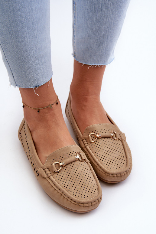 Dámske prelamované mokasíny s ornamentami v hnedej farbe Kaydance Dámske prelamované mokasíny s ornamentami v hnedej farbe Kaydance