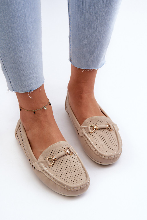 dámske prelamované mokasíny so zdobením v béžovej farbe Kaydance dámske prelamované mokasíny so zdobením v béžovej farbe Kaydance