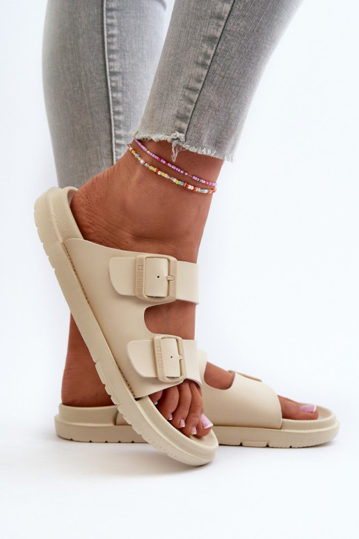 Ľahké papuče s prackami Big Star NN274A752 béžové