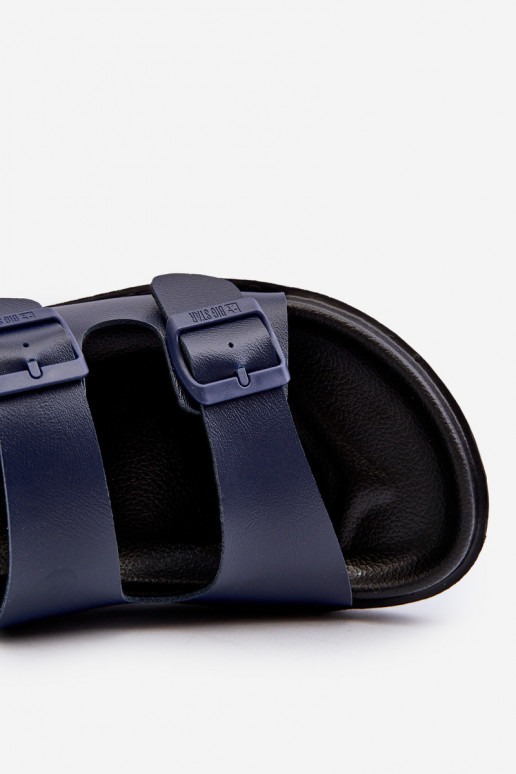 Ľahké pánske papuče s prackami Big Star NN174593 tmavomodré Ľahké pánske papuče s prackami Big Star NN174593 tmavomodré